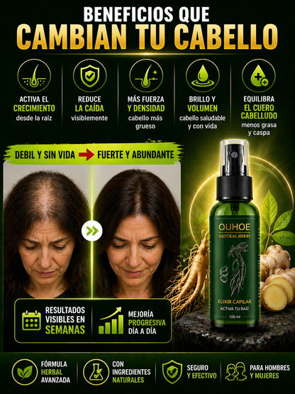 OUHOE ELIXIR DE CRECIMIENTO 🌿 | Activa tu raíz y fortalece tu cabello ✨