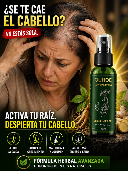 OUHOE ELIXIR DE CRECIMIENTO 🌿 | Activa tu raíz y fortalece tu cabello ✨